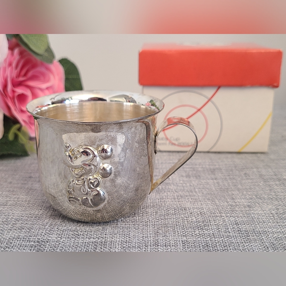 Vintage Disney Elegance Child's Cup‎ Silverplated Mickey Small
